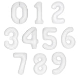 34" (inch) White Number from 0 to 9, Foil Balloon