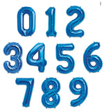 34" (inch) Royal Blue Number from 0 to 9, Foil Balloon