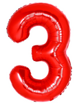 40" (inch) Red, Number from 0 to 9, Foil Balloon