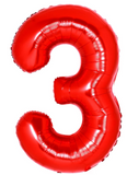 40" (inch) Red, Number from 0 to 9, Foil Balloon
