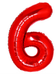 40" (inch) Red, Number from 0 to 9, Foil Balloon