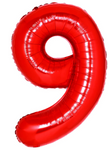 40" (inch) Red, Number from 0 to 9, Foil Balloon