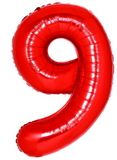 40" (inch) Red, Number from 0 to 9, Foil Balloon