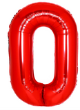 40" (inch) Red, Number from 0 to 9, Foil Balloon
