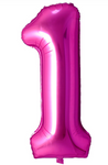40" (inch) Fuchsia Rose, Number from 0 to 9, Foil Balloon