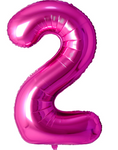 40" (inch) Fuchsia Rose, Number from 0 to 9, Foil Balloon