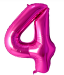 40" (inch) Fuchsia Rose, Number from 0 to 9, Foil Balloon