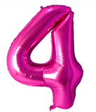 40" (inch) Fuchsia Rose, Number from 0 to 9, Foil Balloon