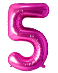 40" (inch) Fuchsia Rose, Number from 0 to 9, Foil Balloon