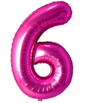40" (inch) Fuchsia Rose, Number from 0 to 9, Foil Balloon