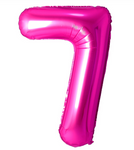 40" (inch) Fuchsia Rose, Number from 0 to 9, Foil Balloon