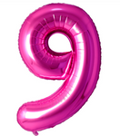 40" (inch) Fuchsia Rose, Number from 0 to 9, Foil Balloon