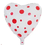 18" Heart Balloon Red and White with Polka-dots- Choose your color A. L. Party Balloons