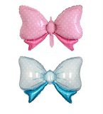 14" Pink or Blue Bow Foil balloon, Choose Color