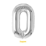 40" (inch) Silver Number from 0 to 9, Foil Balloon