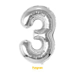 40" (inch) Silver Number from 0 to 9, Foil Balloon