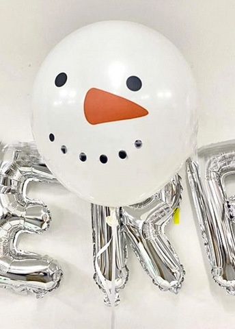 12" Christmas Snowman Latex Balloons