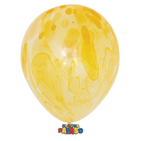 Globos Payaso 12in Balloon Unicolor Yellow 50ct