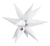 27.5"  White Big  Explosion Star balloons, Foil Balloon, 12 points All American Balloons