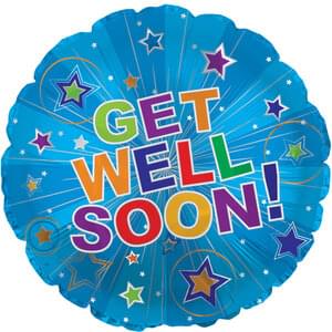 17" GET WELL SOON SILVER BURST