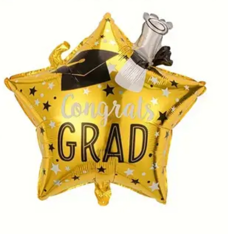 22" Congrats Grad Foil Balloons-Flat