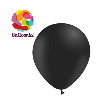 Balloonia 12" Balloon Pastel Latex Black 100CT