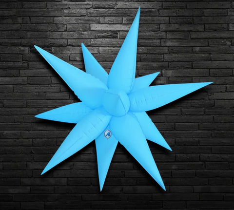 27.5"  Neon Blue Big  Explosion Star balloons, Foil Balloon, 12 points