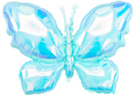 26" Air-fill Only Iridescent Blue Butterfly Balloon