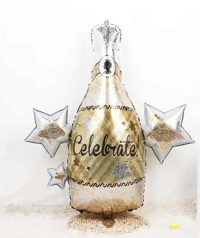 34" Celebrate Champaign Gold Bottle, Flat