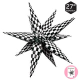 26" Checkered Explosion Star - A. L. Party Balloons