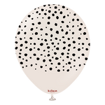Kalisan 12" Safari Cheetah Printed White Sand (Black) Latex Balloon, 25 pieces