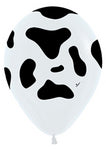 Sempertex 5" Cow Print white Balloon 100/pk, Fashion White. Cow Print