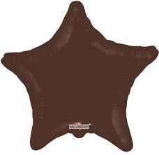 18" Star Foil Balloon 18"- Single Pack Chocolate or Brown