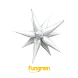 26"  White Big  Explosion Star balloons, Foil Balloon, 12 points PartyGram