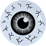 Sempertex 5" Eyeball Bloodshot white Balloon 100/pk, Fashion White. Eyeball Bloodshot