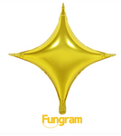 18" Gold Four-point Star Deco Foil Balloon, 1ct Flat