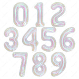 40" (inch) Iridescent Number from 0 to 9, Foil Balloon