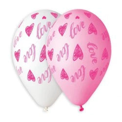 12" love heart balloons 6ct