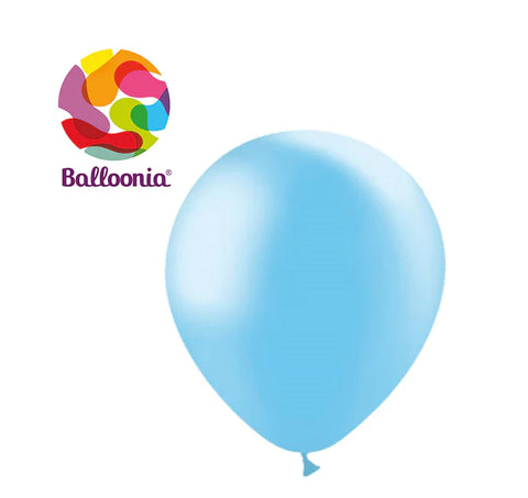 Balloonia 12" Balloon Metallic Latex Sky Blue 50CT