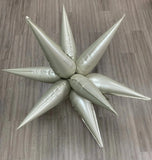 26"  Milky White Big  Explosion Star balloons, Foil Balloon, 12 points PartyGram