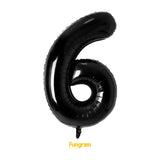 40" (inch) Black Number from 0 to 9, Foil Balloon