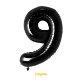 40" (inch) Black Number from 0 to 9, Foil Balloon