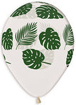 Sempertex 11" Palm Fronds Print white Balloon 50/pk, Fashion White