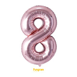40" (inch) Rose Gold Number from 0 to 9, Foil Balloon