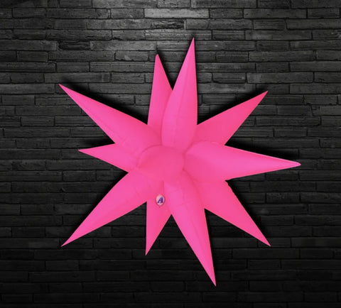 40"  Neon Pink Big  Explosion Star balloons, Foil Balloon, 12 points