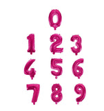 14" Number Hot Pink Foil -Single Pack-Choose Number Balloon Exchange