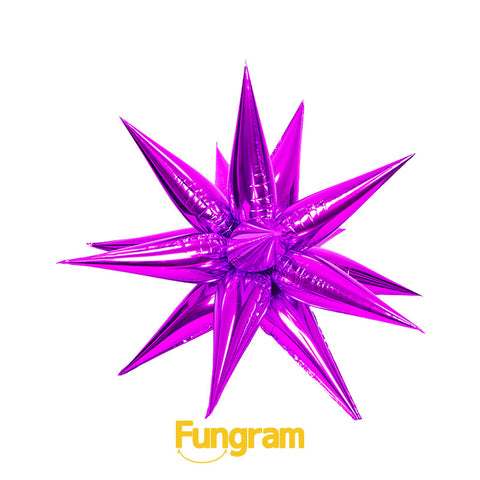 26"  Hot Pink Big  Explosion Star balloons, Foil Balloon,12pcs