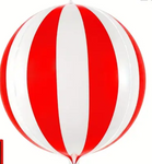 22" White and Red Carnival Balloons, Carnival Decor, Flat