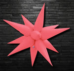40"  Neon Red Big  Explosion Star balloons, Foil Balloon, 12 points