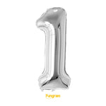 40" (inch) Silver Number from 0 to 9, Foil Balloon